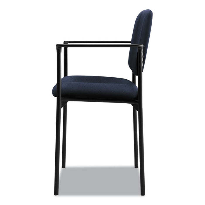 VL616 Stacking Guest Chair with Arms, Navy Seat/Navy Back, Black Base