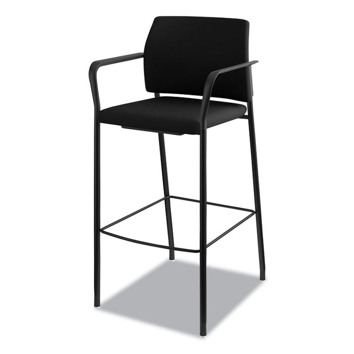 Accommodate Series Café Stool, Supports up to 300 lbs., Black Seat/Black Back, Black Base