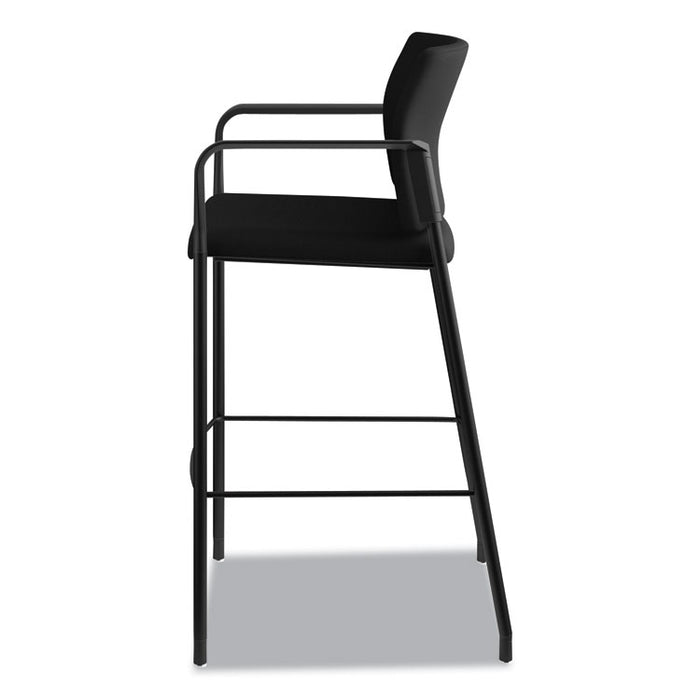Accommodate Series Café Stool, Supports up to 300 lbs., Black Seat/Black Back, Black Base