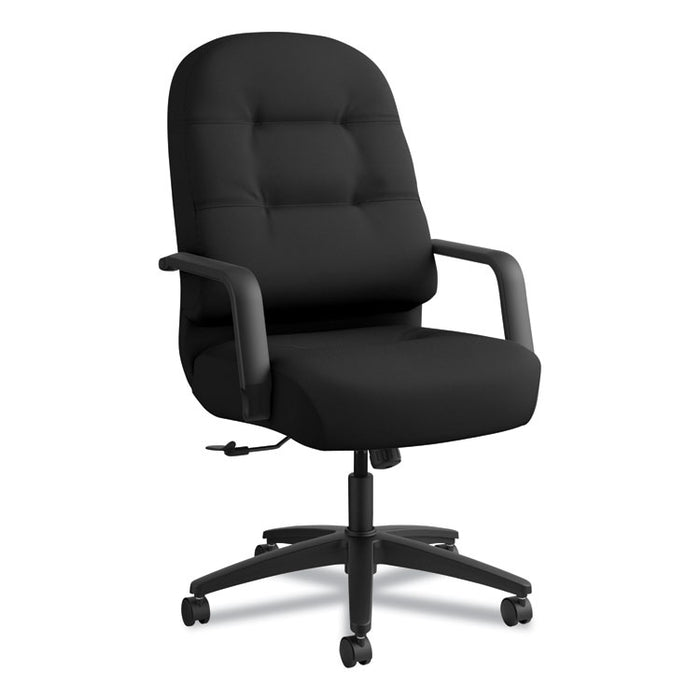 Pillow-Soft 2090 Series Executive High-Back Swivel/Tilt Chair, Supports up to 300 lbs., Black Seat/Black Back, Black Base