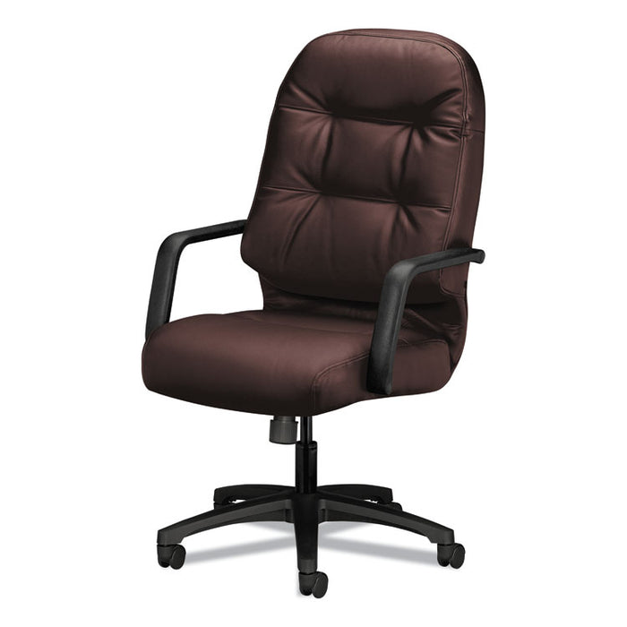 Pillow-Soft 2090 Series Executive High-Back Swivel/Tilt Chair, Supports 300 lb, 16.75" to 21.25" Seat, Burgundy, Black Base