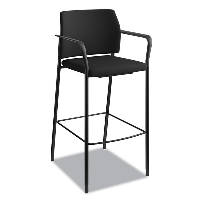 Accommodate Series Café Stool, Supports up to 300 lbs., Black Seat/Black Back, Black Base