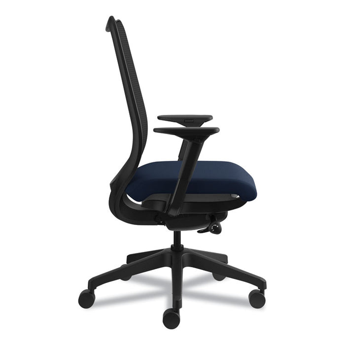 Nucleus Series Work Chair, ilira-Stretch M4 Back, Supports Up to 300 lb, 17" to 22" Seat Height, Navy Seat/Back, Black Base