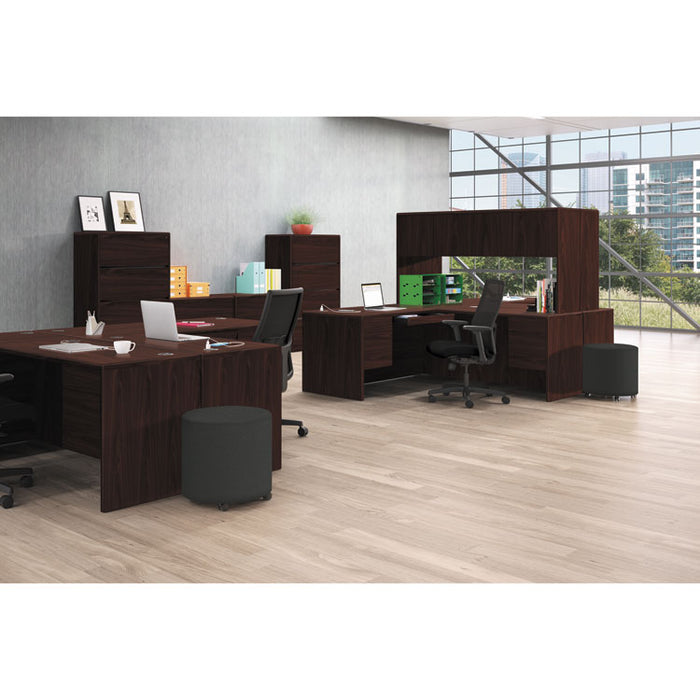 10700 Series Single Pedestal Credenza, 1 Box/File Pedestal, 72w x 29.5h Mahogany
