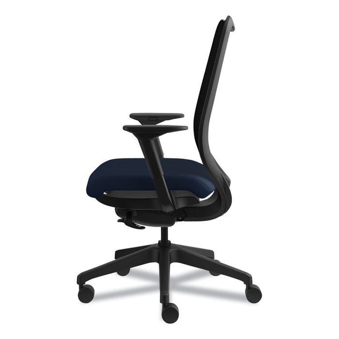 Nucleus Series Work Chair, ilira-Stretch M4 Back, Supports Up to 300 lb, 17" to 22" Seat Height, Navy Seat/Back, Black Base