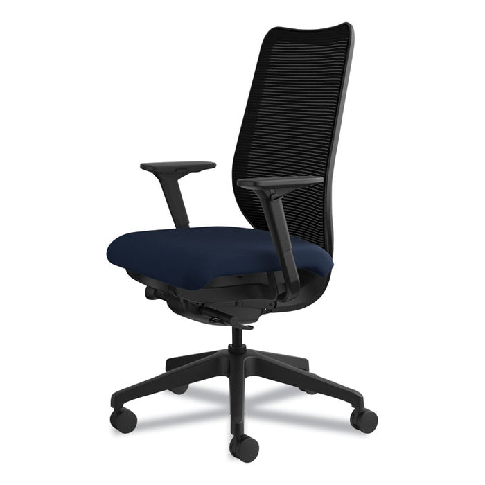 Nucleus Series Work Chair, ilira-Stretch M4 Back, Supports Up to 300 lb, 17" to 22" Seat Height, Navy Seat/Back, Black Base