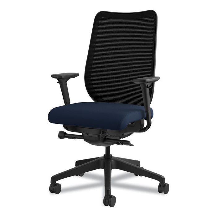 Nucleus Series Work Chair, ilira-Stretch M4 Back, Supports Up to 300 lb, 17" to 22" Seat Height, Navy Seat/Back, Black Base