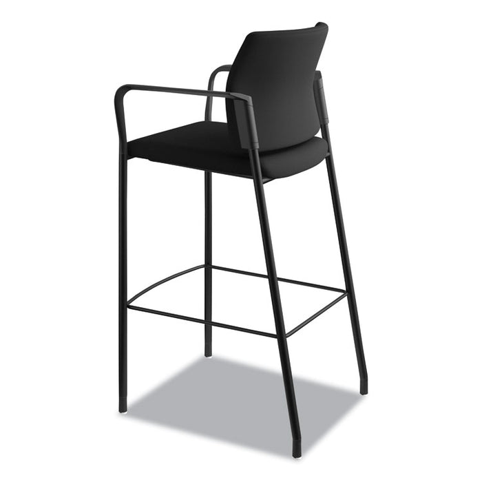 Accommodate Series Café Stool, Supports up to 300 lbs., Black Seat/Black Back, Black Base