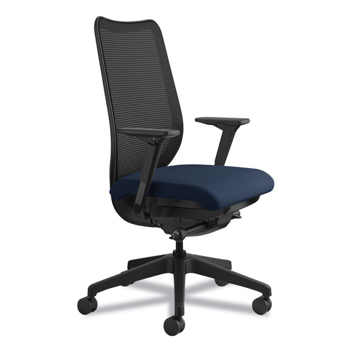 Nucleus Series Work Chair, ilira-Stretch M4 Back, Supports Up to 300 lb, 17" to 22" Seat Height, Navy Seat/Back, Black Base