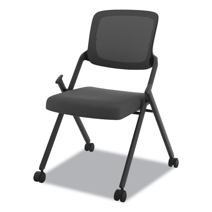 VL304 Mesh Back Nesting Chair, Supports Up to 250 lb, Black