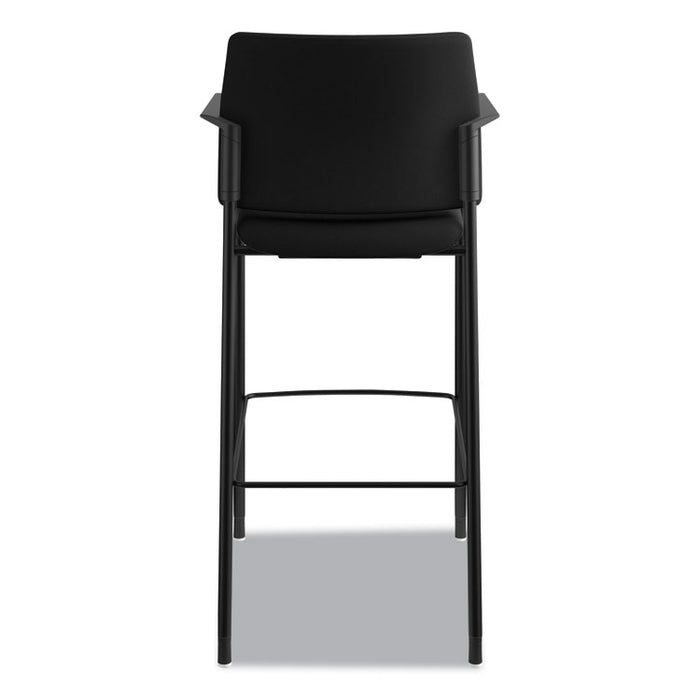 Accommodate Series Café Stool, Supports up to 300 lbs., Black Seat/Black Back, Black Base