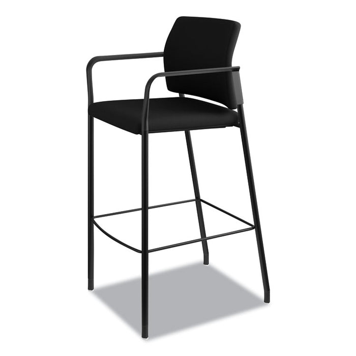 Accommodate Series Café Stool, Supports up to 300 lbs., Black Seat/Black Back, Black Base