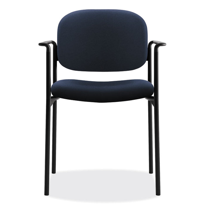 VL616 Stacking Guest Chair with Arms, Navy Seat/Navy Back, Black Base