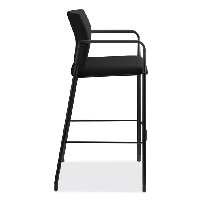 Accommodate Series Café Stool, Supports up to 300 lbs., Black Seat/Black Back, Black Base