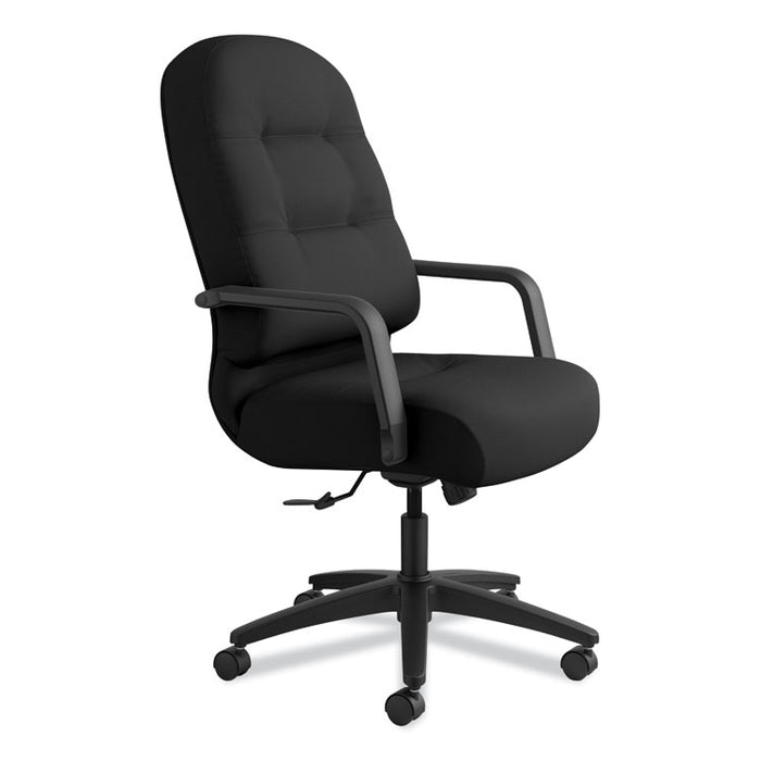 Pillow-Soft 2090 Series Executive High-Back Swivel/Tilt Chair, Supports up to 300 lbs., Black Seat/Black Back, Black Base