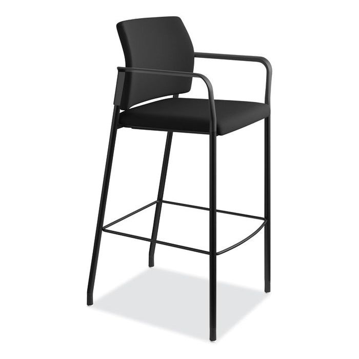 Accommodate Series Café Stool, Supports up to 300 lbs., Black Seat/Black Back, Black Base