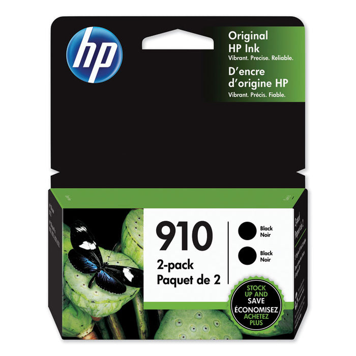 HP 910, (3JB40AN) Black Original Ink Cartridge 2-Pack