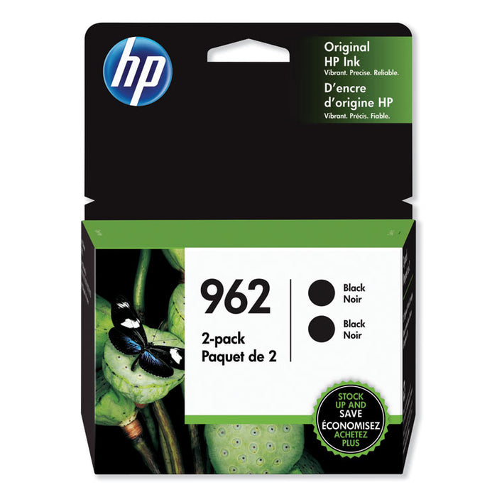 HP 962, (3JB33AN) Black Original Ink Cartridge 2-Pack