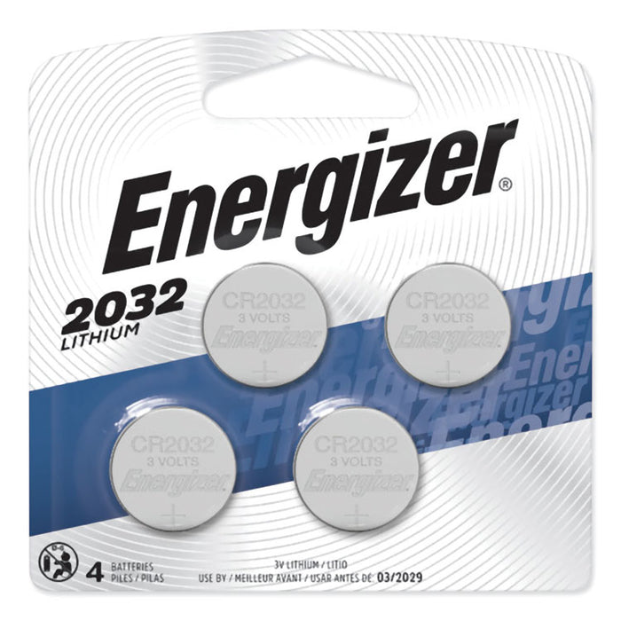 2032 Lithium Coin Battery, 3 V, 4/Pack