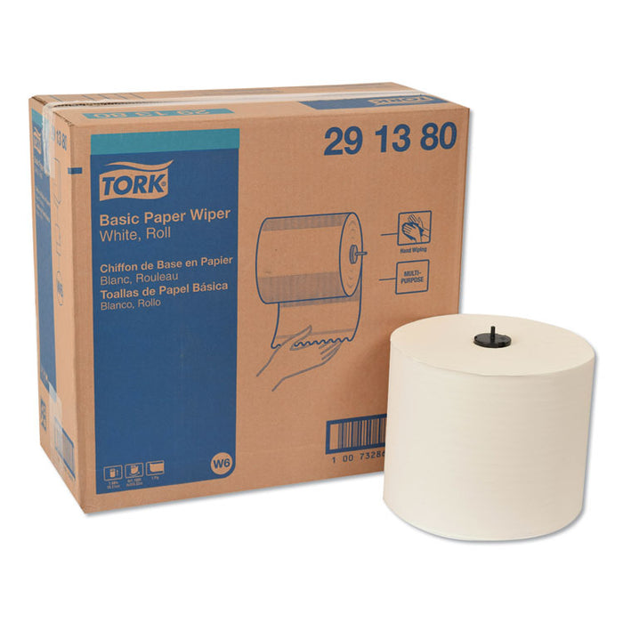 Paper Wiper Roll Towel, 7.68" x 1,150 ft, White, 4 Rolls/Carton