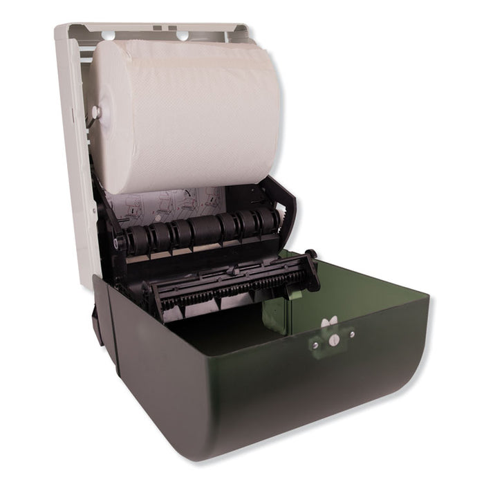 Hand Towel Roll Dispenser Push Bar, 10.5 x 8.75 x 15.75, Smoke/Gray