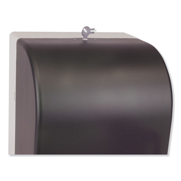 Hand Towel Roll Dispenser Push Bar, 10.5 x 8.75 x 15.75, Smoke/Gray