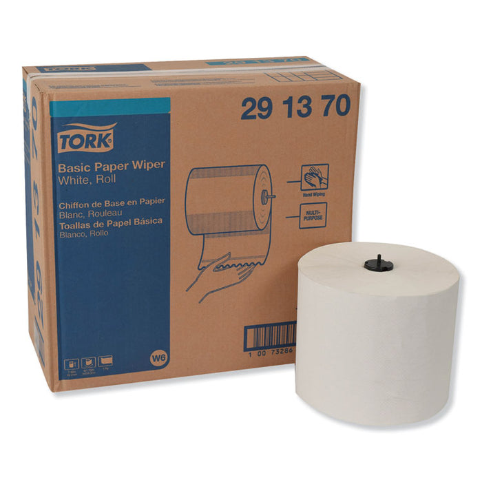 Basic Paper Wiper Roll Towel, 7.68" x 1150 ft, White, 4 Rolls/Carton