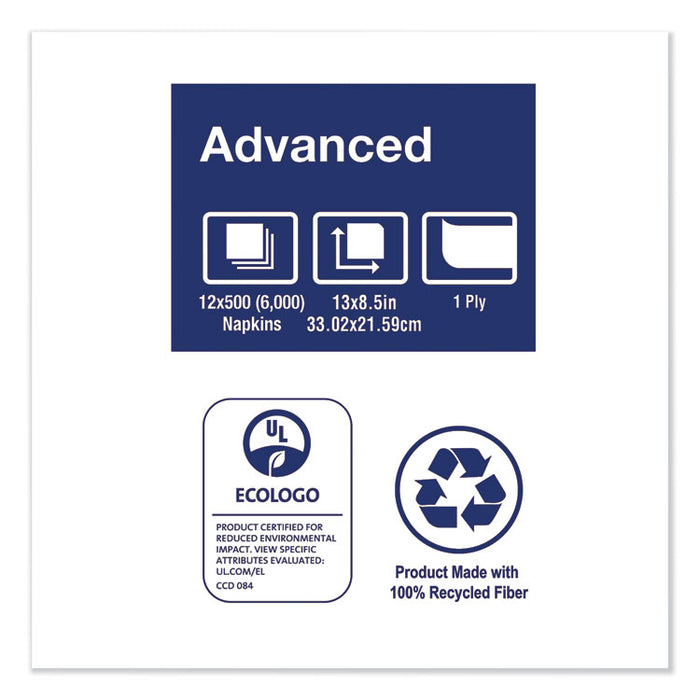 Xpressnap Interfold Dispenser Napkins, 1-Ply, Bag-Pack, 13 x 8.5", White, 6000/Carton