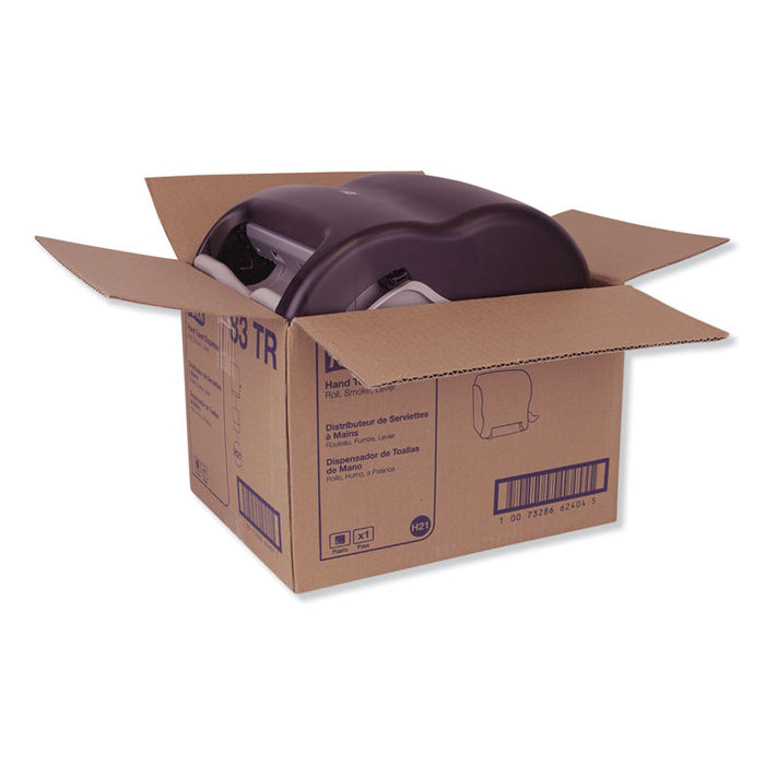 Compact Hand Towel Roll Dispenser, 12.49 x 8.6 x 12.82, Smoke