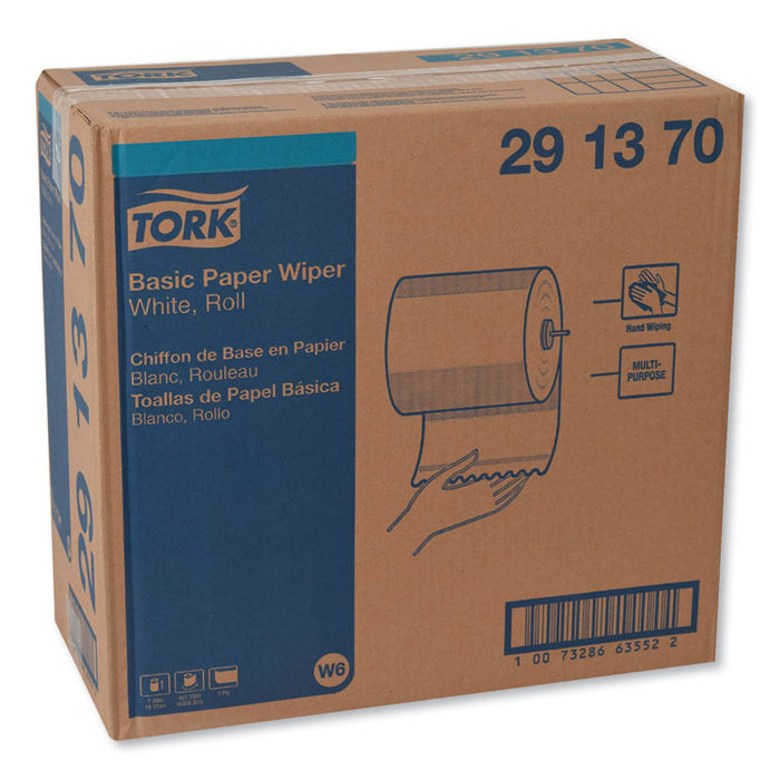 Basic Paper Wiper Roll Towel, 7.68" x 1150 ft, White, 4 Rolls/Carton