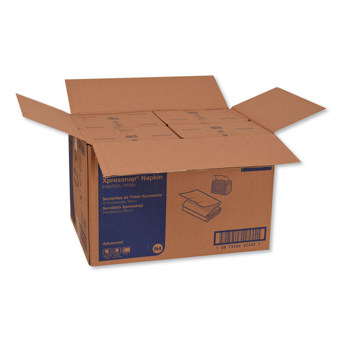 Xpressnap Interfold Dispenser Napkins, 2-Ply, 6.5" x 8.5", White, 6000/Carton