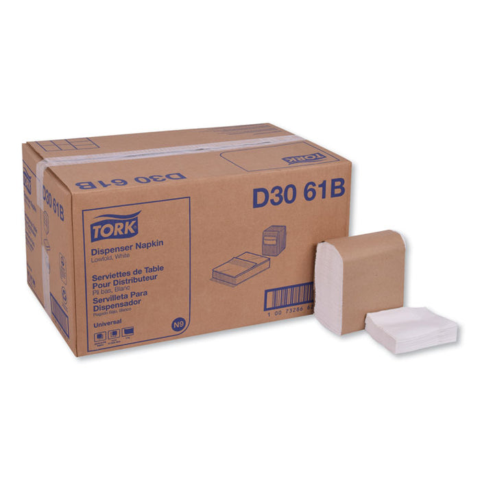 Universal Lowfold Dispenser Napkins, 1-Ply, 7" x 12", White, 334/PK, 24PK/CT