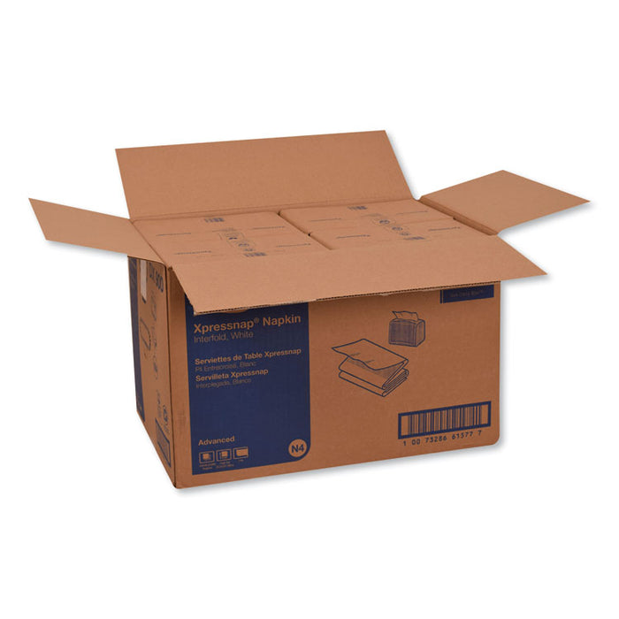 Xpressnap Interfold Dispenser Napkins, 1-Ply, Bag-Pack, 13 x 8.5", White, 6000/Carton