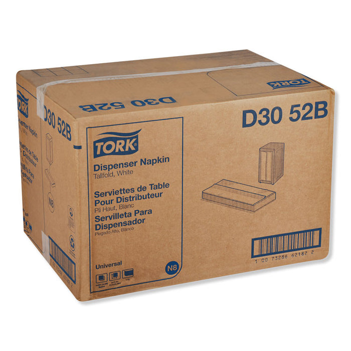 Universal Tall-Fold Dispenser Napkins, 1-Ply, 6" x 13.5", White, 10000/Carton