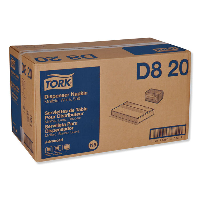 Advanced Soft Minifold Dispenser Napkins, 1-Ply,13" x 12", White, 6000/CT