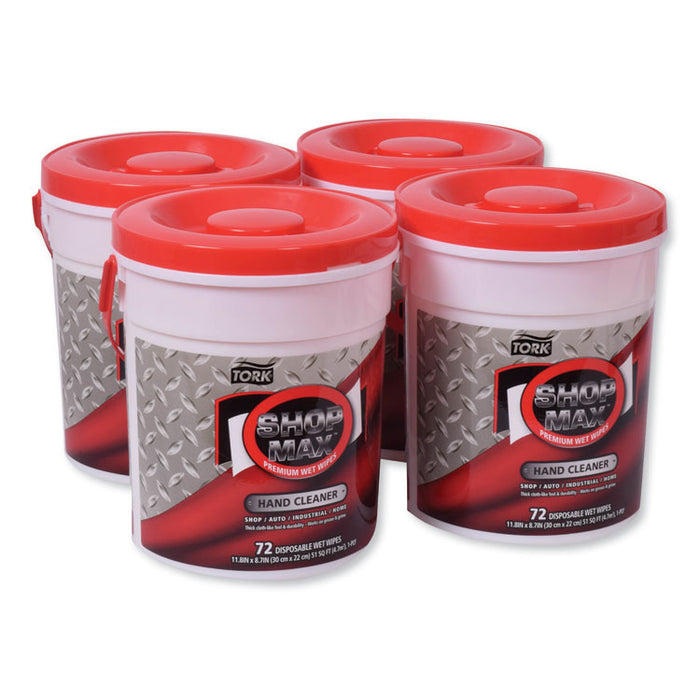 Premium ShopMax Wet Wipes, 8.7 x 11.8, For Hands, 72/Pack, 4 Packs/Carton