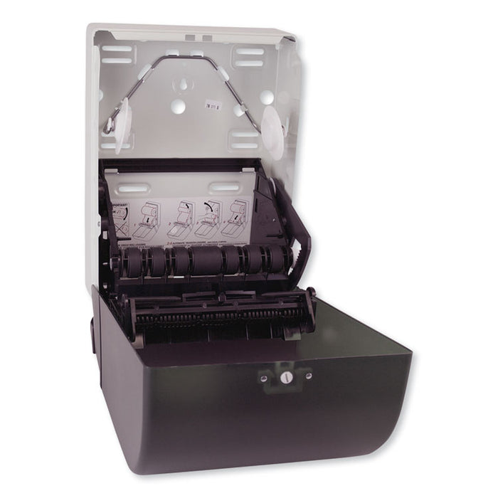 Hand Towel Roll Dispenser Push Bar, 10.5 x 8.75 x 15.75, Smoke/Gray