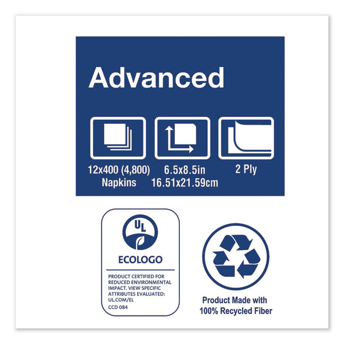 Xpressnap Interfold Dispenser Napkins, 2-Ply, 6.5" x 8.5", White, 6000/Carton