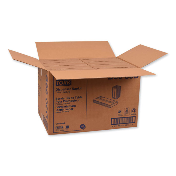 Universal Tall Fold Dispenser Napkins, 1-Ply, 6 x 13.5, Natural, 625/PK, 16PK/CT
