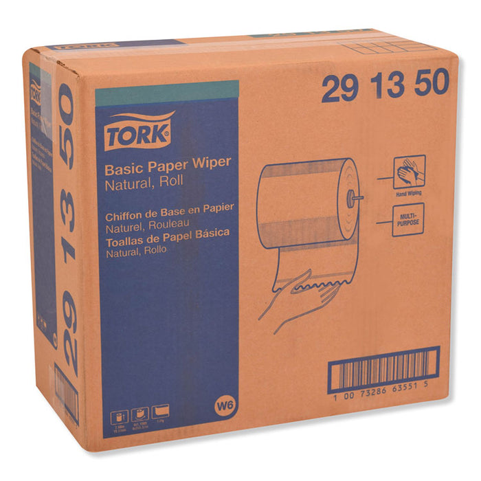 Basic Paper Wiper Roll Towel, 7.68" x 1,150 ft, Natural, 4 Rolls/Carton
