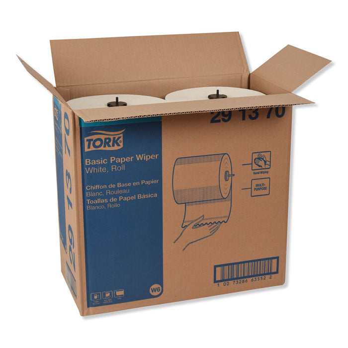 Basic Paper Wiper Roll Towel, 7.68" x 1150 ft, White, 4 Rolls/Carton