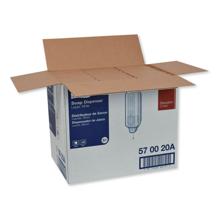 Elevation Liquid Skincare Dispenser, 1 L Bottle; 33 oz Bottle, 4.4" x 4.5" x 11.5", White