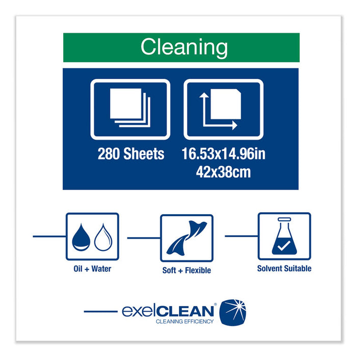 Industrial Cleaning Cloth Handy Box, 1-Ply, 14 x 16.9, Gray, 280/Pack