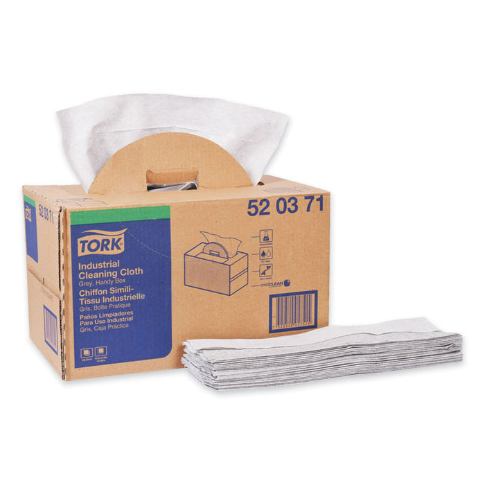 Industrial Cleaning Cloth Handy Box, 1-Ply, 14 x 16.9, Gray, 280/Pack