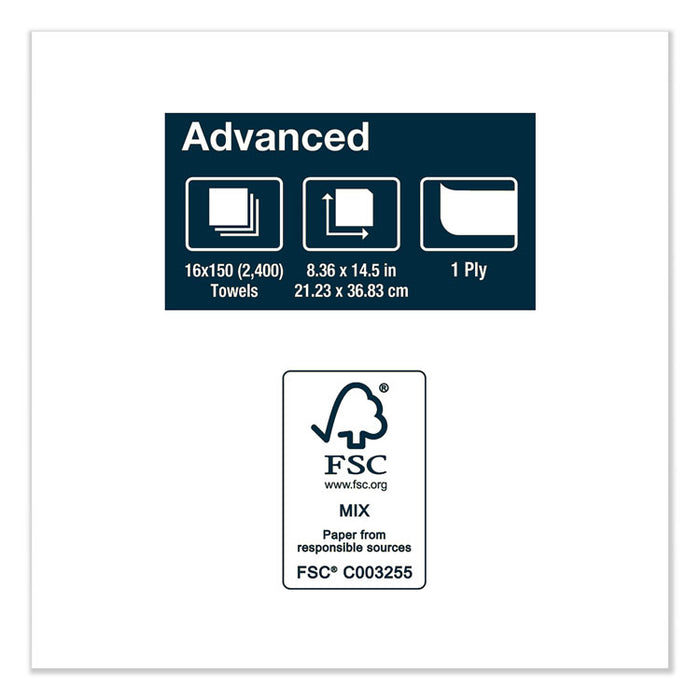 Advanced Multifold Hand Towel, 8.4 x 14.5, White, 150/Pack, 16 Packs/Carton