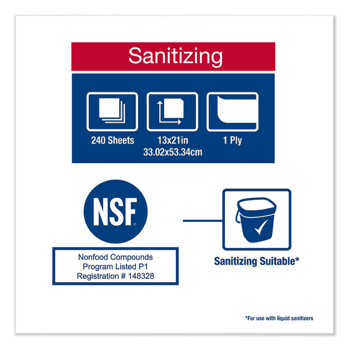 Foodservice Cloth, 13 x 21, Blue, 240/Box