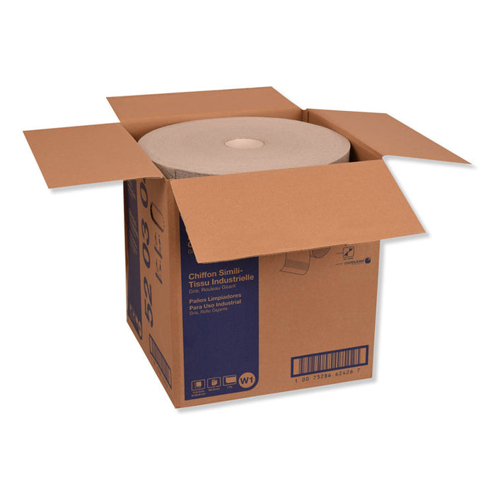 Industrial Cleaning Cloths, 1-Ply, 16.9 x 15, Gray, 950/Roll