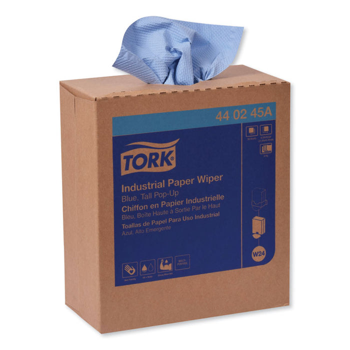 Industrial Paper Wiper, 4-Ply, 8.54 x 16.5, Blue, 90 Towels/Box, 10 Box/Carton