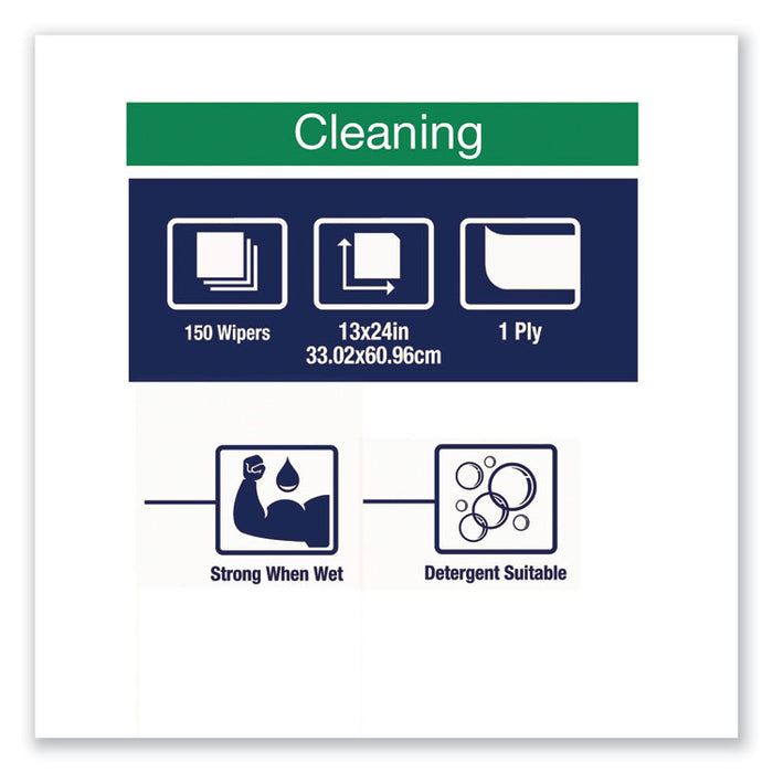 Foodservice Cloth, 13 x 24, Blue, 150/Box