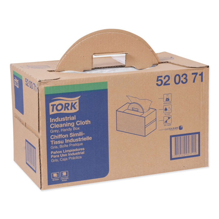 Industrial Cleaning Cloth Handy Box, 1-Ply, 14 x 16.9, Gray, 280/Pack